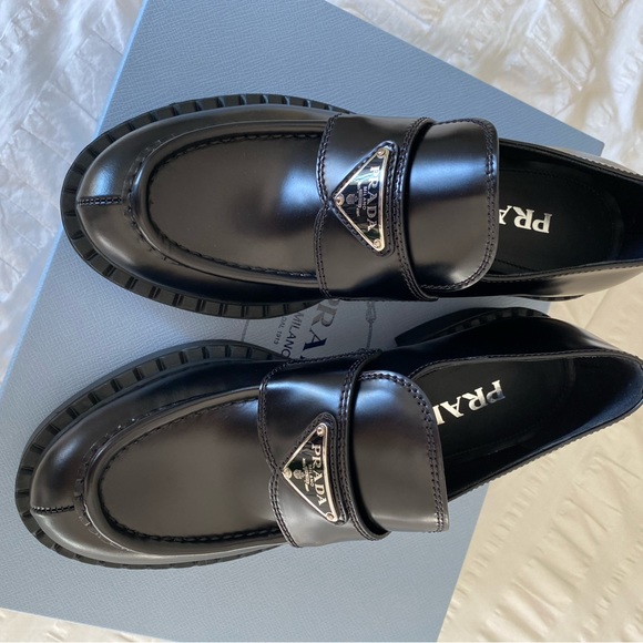 Prada Shoes - Prada Chocolate brushed leather loafers